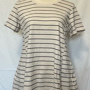 LOGO by Lori Goldstein Washed Stripe Cotton Top